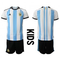 Fotballdrakt Barn Argentina Hjemmedraktsett VM 2022 Kortermet (+ Korte bukser)